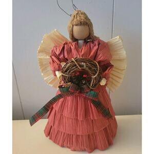 Angel Tree Topper Garden Ridge Pottery Paper Mache Wreath Holiday Christmas Deco